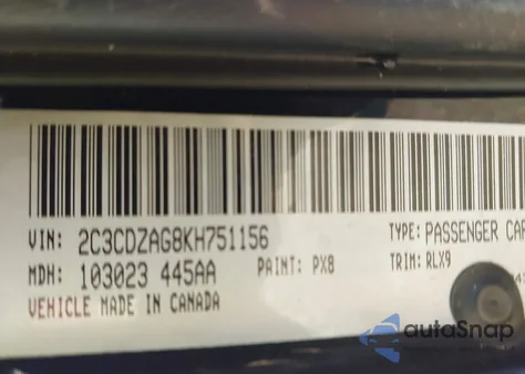 2019 Dodge Challenger Sxt из США, поврежденный, VIN 2C3CDZAG8KH751156